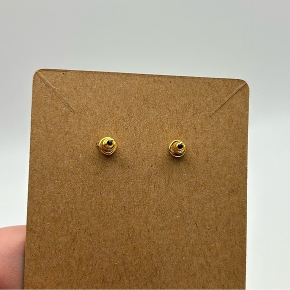 Vintage 3D Chunky Layered Pink and Blue Round Egg Pierced Stud Earrings - Picture 7 of 7